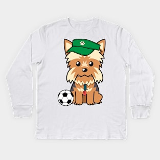 Yorkshire Terrier Soccer Star Kids Long Sleeve T-Shirt